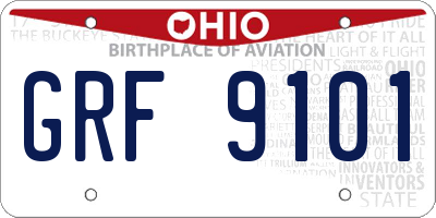 OH license plate GRF9101