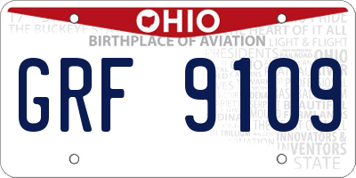 OH license plate GRF9109