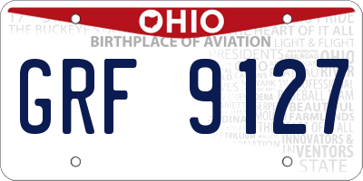OH license plate GRF9127