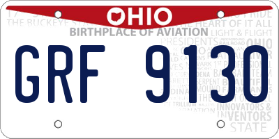 OH license plate GRF9130