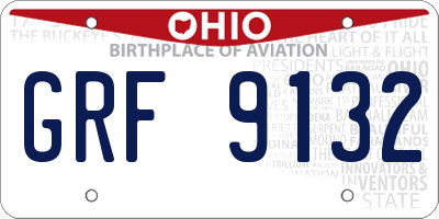 OH license plate GRF9132
