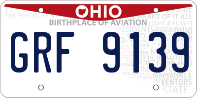 OH license plate GRF9139