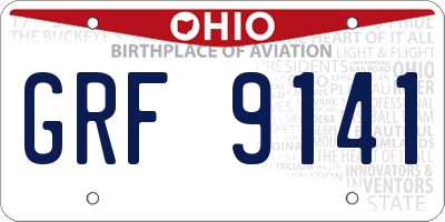 OH license plate GRF9141