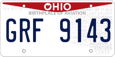OH license plate GRF9143