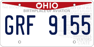OH license plate GRF9155