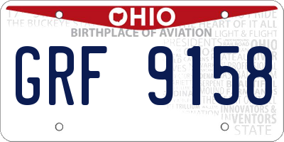 OH license plate GRF9158
