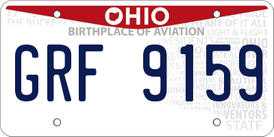 OH license plate GRF9159