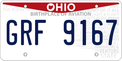 OH license plate GRF9167