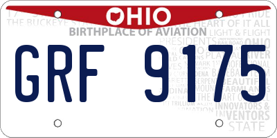 OH license plate GRF9175
