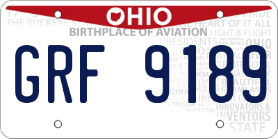 OH license plate GRF9189