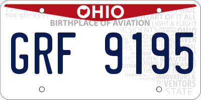OH license plate GRF9195