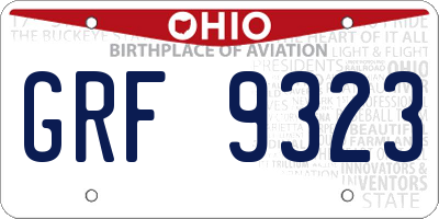 OH license plate GRF9323