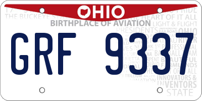 OH license plate GRF9337