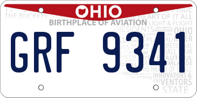 OH license plate GRF9341