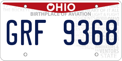 OH license plate GRF9368