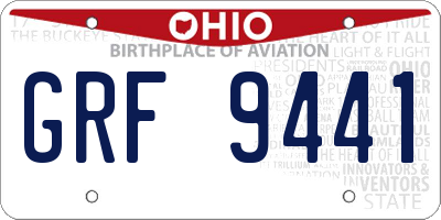 OH license plate GRF9441