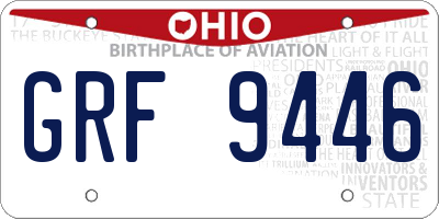 OH license plate GRF9446