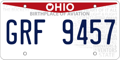 OH license plate GRF9457