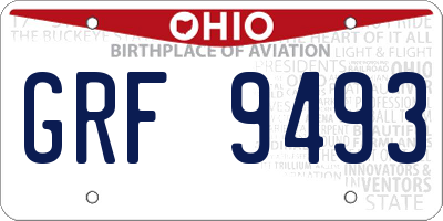 OH license plate GRF9493