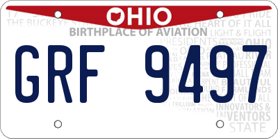 OH license plate GRF9497