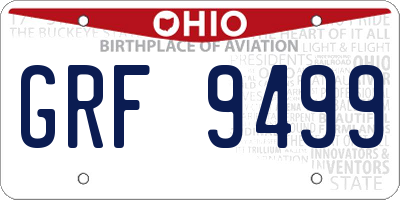 OH license plate GRF9499