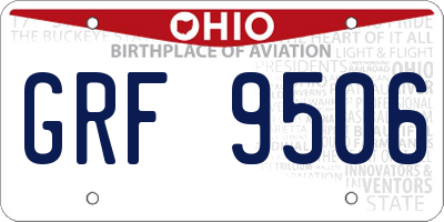 OH license plate GRF9506