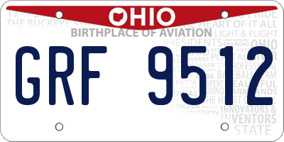 OH license plate GRF9512