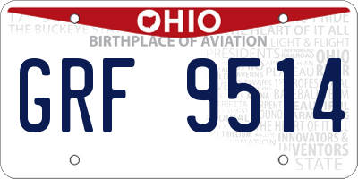 OH license plate GRF9514