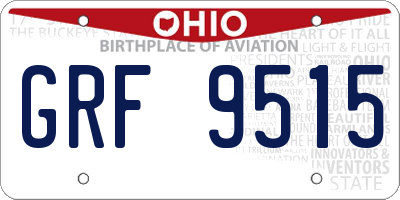 OH license plate GRF9515