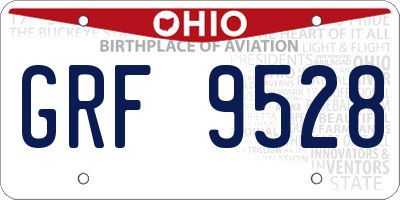 OH license plate GRF9528