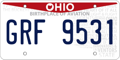 OH license plate GRF9531