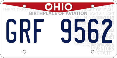 OH license plate GRF9562