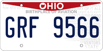 OH license plate GRF9566