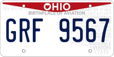 OH license plate GRF9567