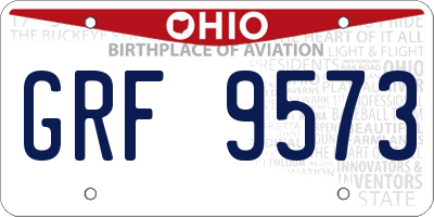OH license plate GRF9573
