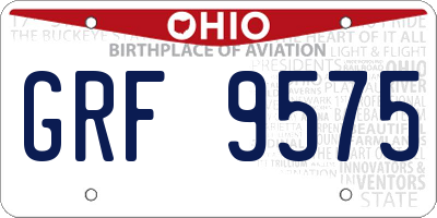 OH license plate GRF9575