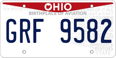 OH license plate GRF9582