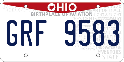 OH license plate GRF9583