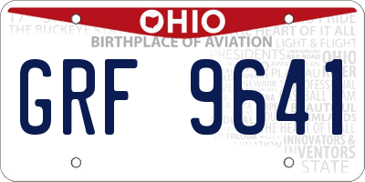 OH license plate GRF9641