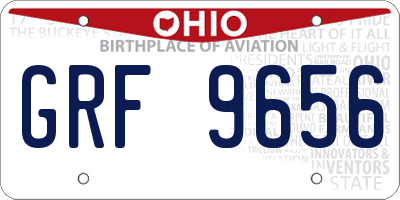 OH license plate GRF9656