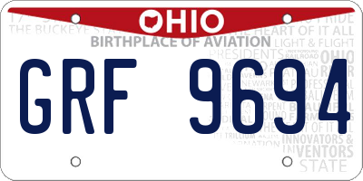 OH license plate GRF9694