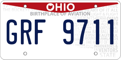 OH license plate GRF9711