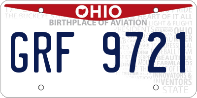 OH license plate GRF9721