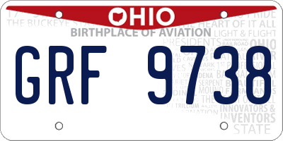 OH license plate GRF9738