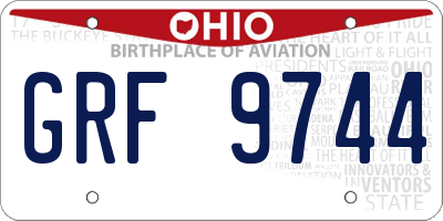 OH license plate GRF9744