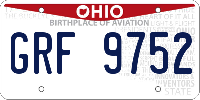 OH license plate GRF9752