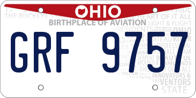 OH license plate GRF9757