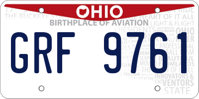OH license plate GRF9761