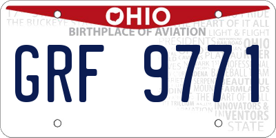 OH license plate GRF9771