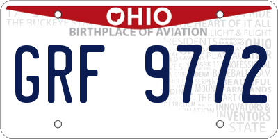 OH license plate GRF9772